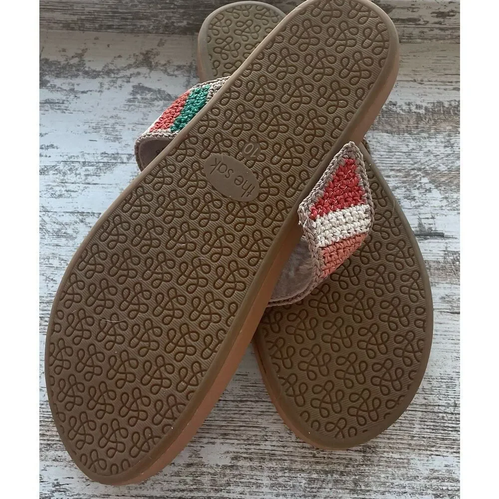 New The Sak Everly Sandal - Hand Crochet - Summertide Strip Size 10